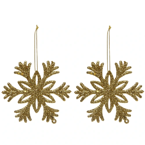 Подвеска Снежное волшебство 10 см (набор 2 шт), золото_2