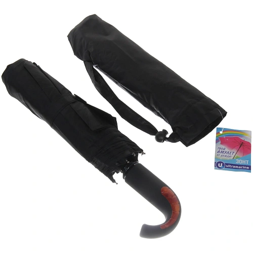 Зонт мужской полуавтомат Ультрамарин - Томас, цвет черный, ручка крючок, d98см_9