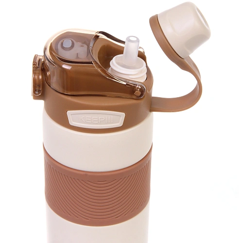 Термос 600мл Фитнесс, цвет молочный _5