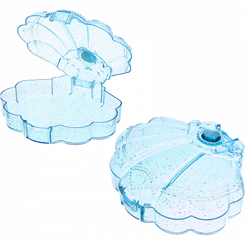 Шкатулка пластиковая  "KiKi HAUS", ракушка, цвет голубой, 11*9.5*3.5см (в пакете)