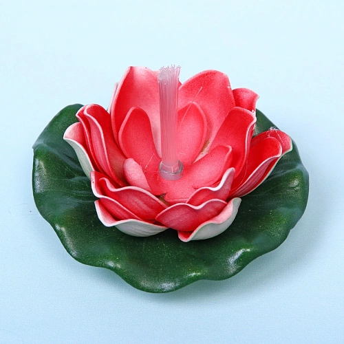 Растение водоплавающее Кувшинка d-10см красная, с подсветкой _11