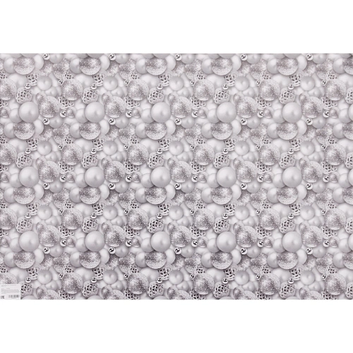 Бумага упаковочная 50х70 см Волшебные шары, серебро_3