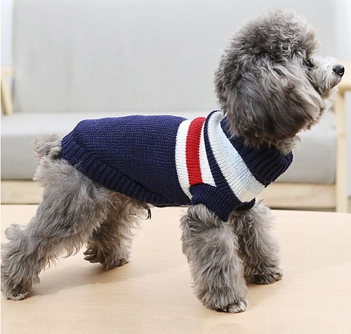 Кофта - свитер для мелких пород собак и кошек "BRO Style", полосочки, цвет синий, р S