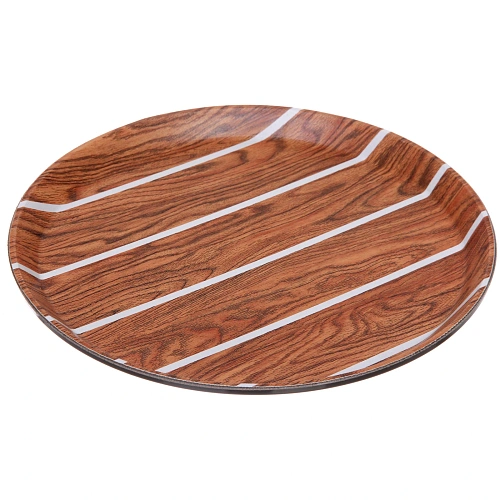 Поднос пластиковый WOOD 27,5см белая полоса_3