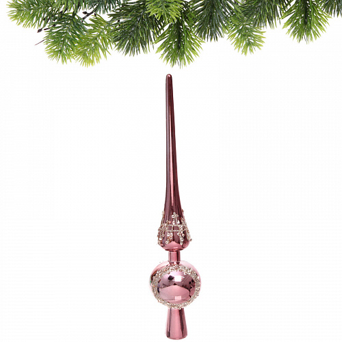 Верхушка на ёлку SHINE "Christmas history" 28 см, pink
