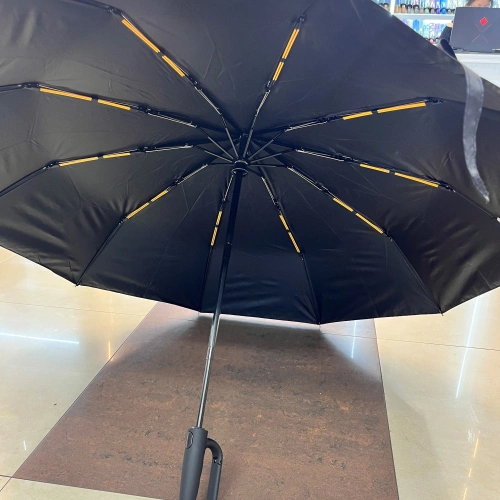 Зонт мужской автоматический ветроустойчивый ручка - карабин "ШТОФ", цвет черный, d-120см