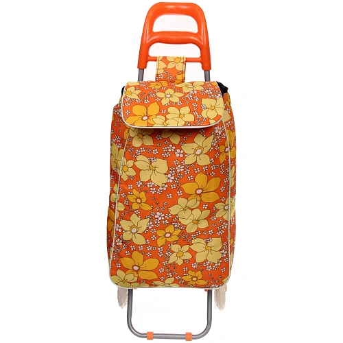 Тележка хозяйственная с сумкой (933034см, колеса 16см,грузоподъемность до 30 кг) Оранжевая_3