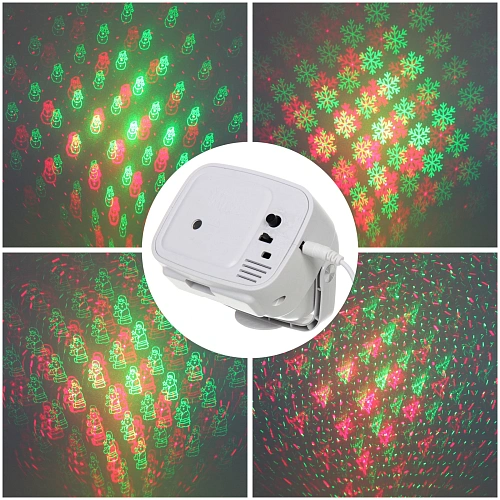 Световой прибор Лазер для дома "Телевизор" 7*10*8 см, 4 режима, USB (220V)