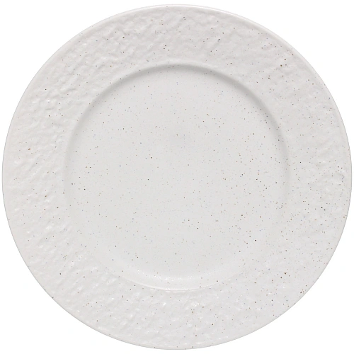 Тарелка керамическая обеденная "Perfetto" 22см фактурный узор, белая