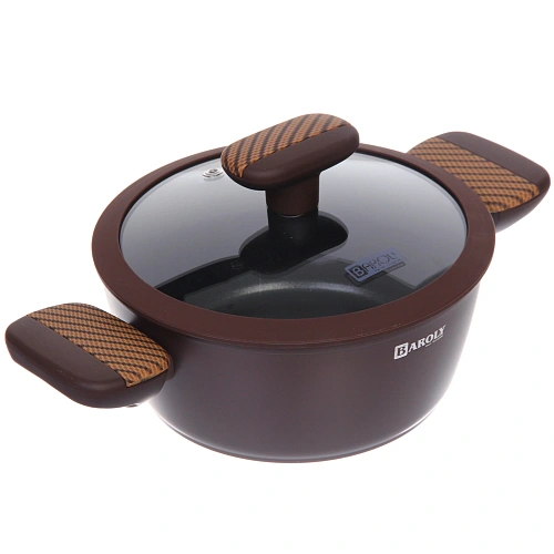 Кастрюля BAROLY CHOCOLATE 2л, индукция, стеклянная крышка_3