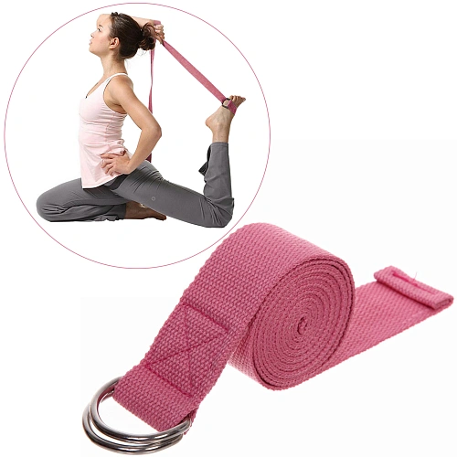 Ремень для йоги 180х4см, розовый