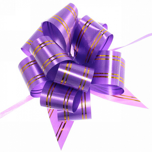 Бант для оформления подарка "Сияние" 3 см, d-11 см, Фиолетовый