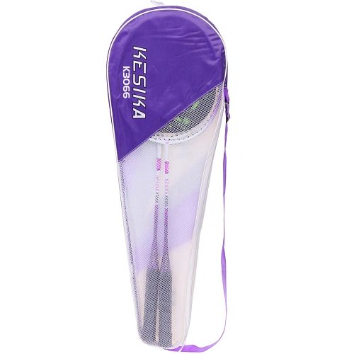 Бадминтон в наборе K-3066, 3 предмета 2 металлические ракетки 65 см, чехол (цвет фиолетовый)_3