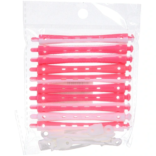 Бигуди пластмассовые-коклюшки 10шт, d=8мм (белый-розовый)_4