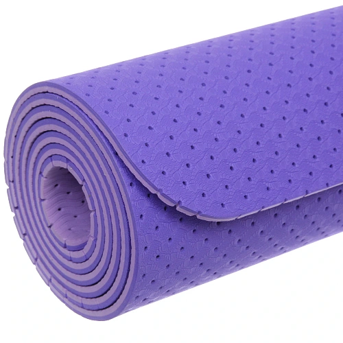 Коврик для йоги 6 мм 183х61 см Sports time перфорированный (ТРЕ), сиреневыйфиолетовый_10