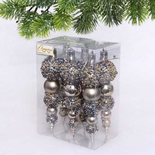 Набор украшений SHINE "Fairy tale" 14 см (6 шт.), champagne silver