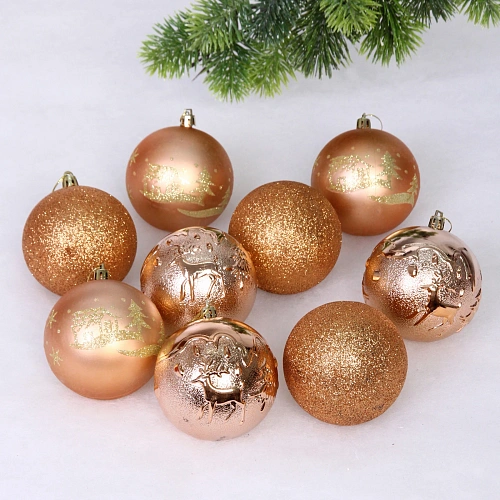 Набор ёлочных украшений Wish 6 см + 4 см (53 предмета), Шампань_11