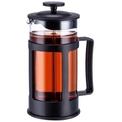 Френч-пресс 600мл TECO, TC-P1060-BL стекло, пластик, черный