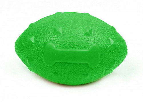 Игрушка - регби для собак средних, мелких и крупных пород "Сырик для Бро", лапка, цвет зеленый, 10*6*6см (лейбл)