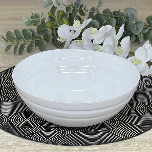 Салатник "White magic" 22,5*8см стеклокерамика Полосы