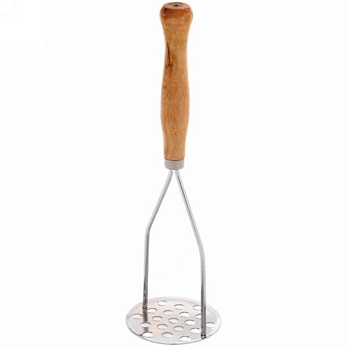 Толкушка металлическая с деревянной ручкой "Круг" 