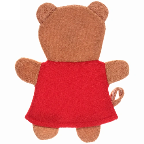 Мочалка-варежка для тела Water Magic - Медведица Джулия, цвет коричневый 2319 см (ZIP пакет)_4