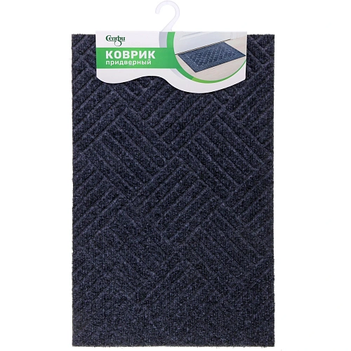 Коврик придверный 38*58см"Геометрия" серый