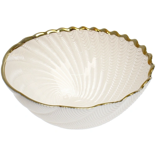 Салатник стеклянный "Фьюжн" 13*5,5см перламутр