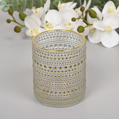 Подсвечник "Хрустальный блеск" 10*12,5 см, Белый