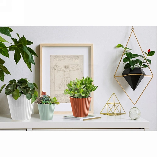 Горшок для цветов пластиковый 2л d-16см Sand c дренажной вставкой, белый_3