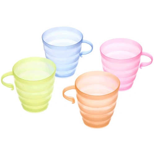 Кружка пластиковая 200мл в наборе 4шт "Полоска"