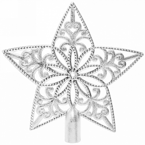 Звезда на ёлку 18,5 см "Ажур" серебро