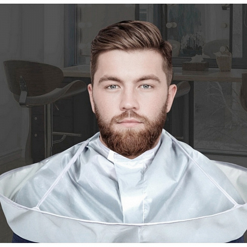 Пеньюар - накидка парикмахерский "Barber SALON", круглый, цвет серебро, d-60см