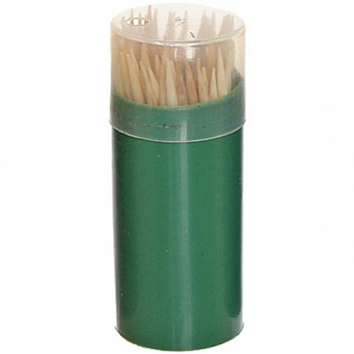 Зубочистки 75-80шт "Классические" в пластиковой банке, цвет микс, высота 6,8см, диаметр 2,5см