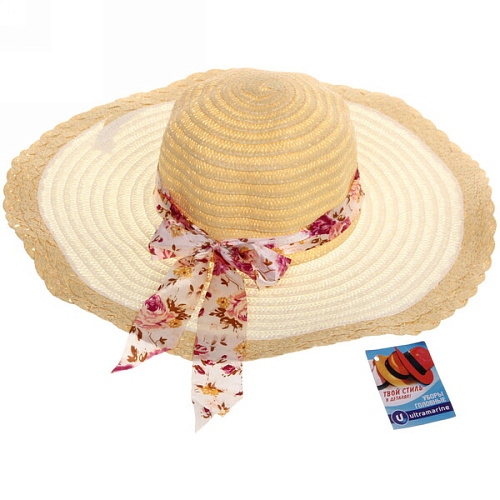 Шляпа женская с широкими полями TiraMiSu- Аврора, микс 3 цвета , р58, ширина полей 12 см_5