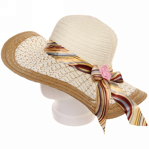 Шляпа женская с широкими полями TiraMiSu- Ассоль, микс 6 цветов, р58, ширина полей 10 см_6