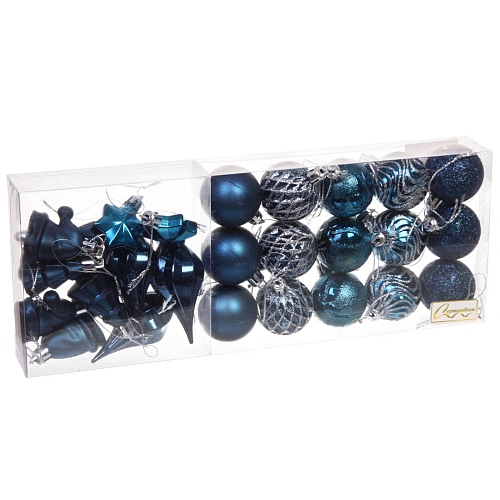 Набор ёлочных украшений Elegant shine 4 см (30 предмета), Сапфир_3