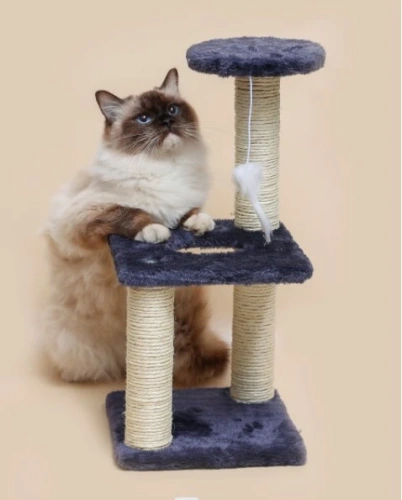 Когтеточка напольная "МУРРРЛЫКА", цвет темно-серый, 40*20*20см 