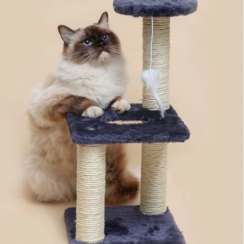 Когтеточка напольная "МУРРРЛЫКА", цвет молочный, 40*20*20см 