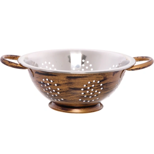 Дуршлаг из нержавеющей стали 1,3л 22см с 2-мя ручками цвет Антик