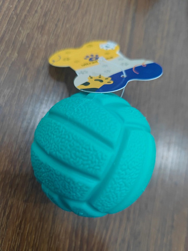 Игрушка - мячик для собак средних, мелких и крупных пород "ИГРУЛИК для Бро", цвет бирюзовый, d-7,5см (лейбл)