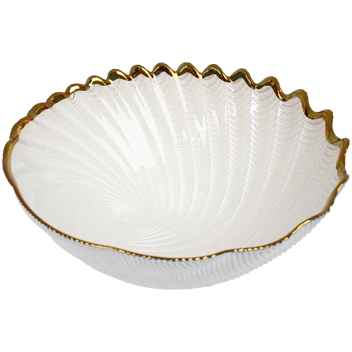 Салатник стеклянный "Фьюжн" 20*7,5см перламутр