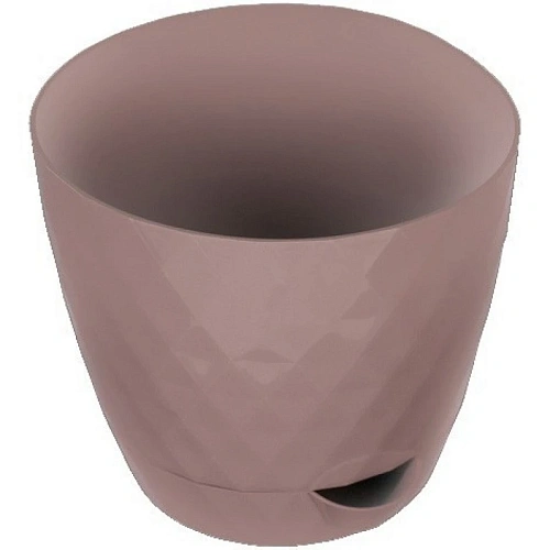 Горшок для цветов пластиковый 1,5л d-14см "Румба" с поддоном мокко