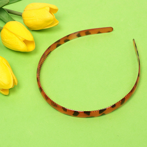 Ободок для волос пластиковый Florance, цвет янтарь, 1,2см_4