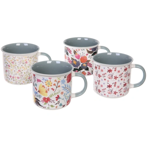 Кружка керамическая 400мл "Цветочный микс", микс рисунков