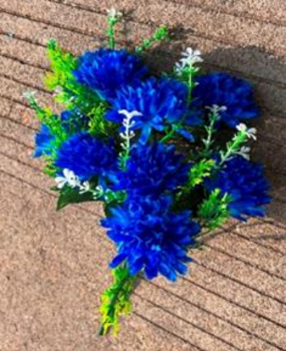 Букет цветов 40см "Георгина" синий 9 цветков