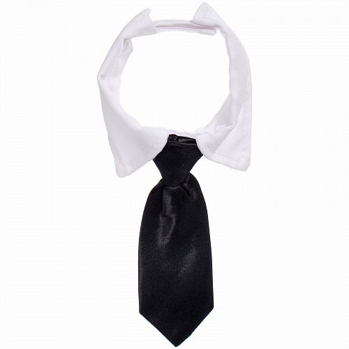 Ошейник - галстук для животных на липучке "МОДНЫЙ БРО", цвет черный, размер L (37*14.7см)