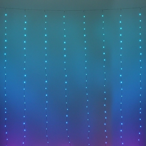 Гирлянда для дома ЗАНАВЕС  ш3м в3м 300 ламп LED, прозрачный провод, более 200 реж, IP-44 (управление с пульта ду и с телефона) Мультицвет_6