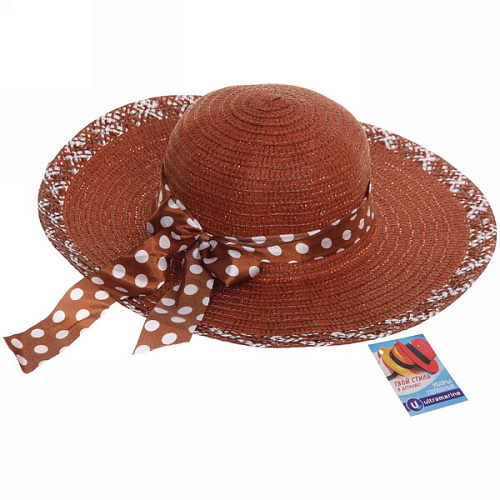 Шляпа женская с широкими полями TiraMiSu- Афина, микс  цветов, р58, ширина полей 10 см_25