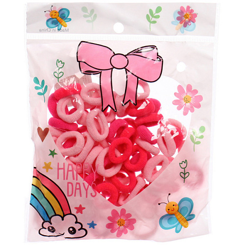 Резинки для волос 80шт МИНДАЛЬ, оттенки розового, d-2см_3